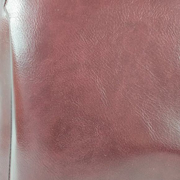 Backpack Mid-Sized Burgundy Hard Shell Faux Leather Zipper Closure Adj Straps - Picture 2 of 8